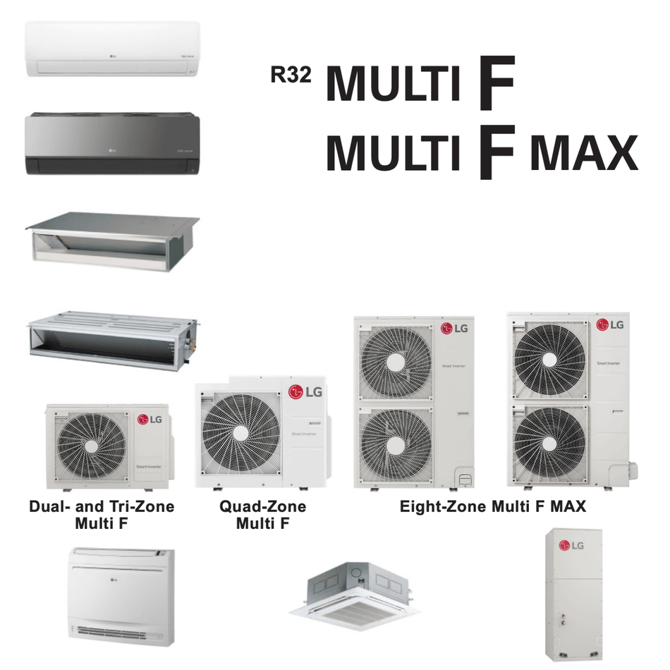 LG MULTI F MAX R32 2-Head Heat Pump | 60,000 BTU Compressor