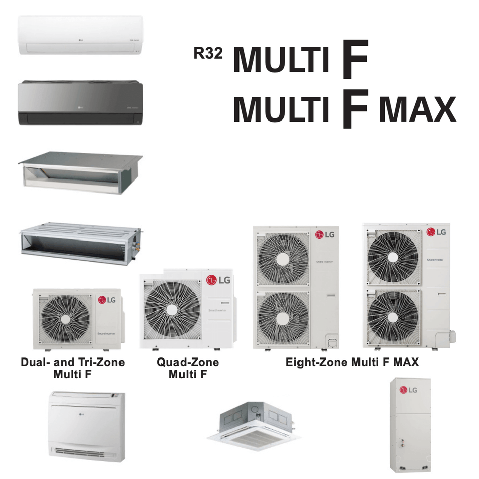 LG MULTI F MAX R32 5-Zone Heat Pump | 54,000 BTU Compressor