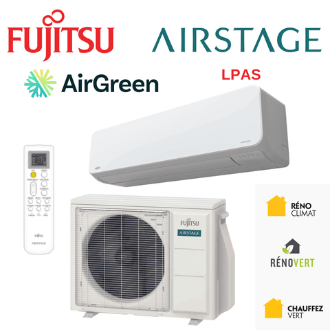 Installation Mini Split Fujitsu LPAS1 de 24 000 BTU Grand Montréal, Laval, Longueuil, Rive Sud et Rive Nord