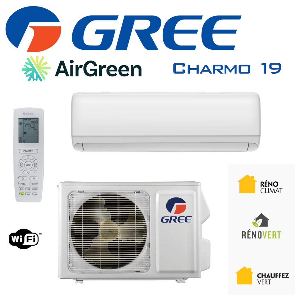 Mini Split Gree Charmo 19 | 12 000 BTU | Montréal, Rive Sud & Rive Nord