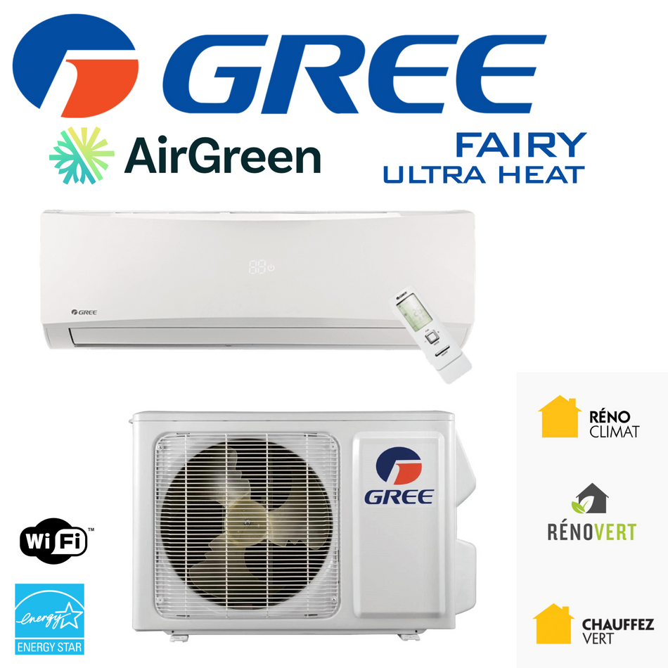 Mini Split Gree Fairy Ultra Heat | 12,000 BTUs | Montreal, South Shore & North Shore