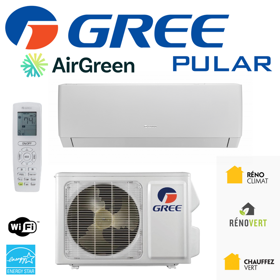 Mini Split Gree Pular | 12 000 BTU | Montréal, Rive Sud & Rive Nord