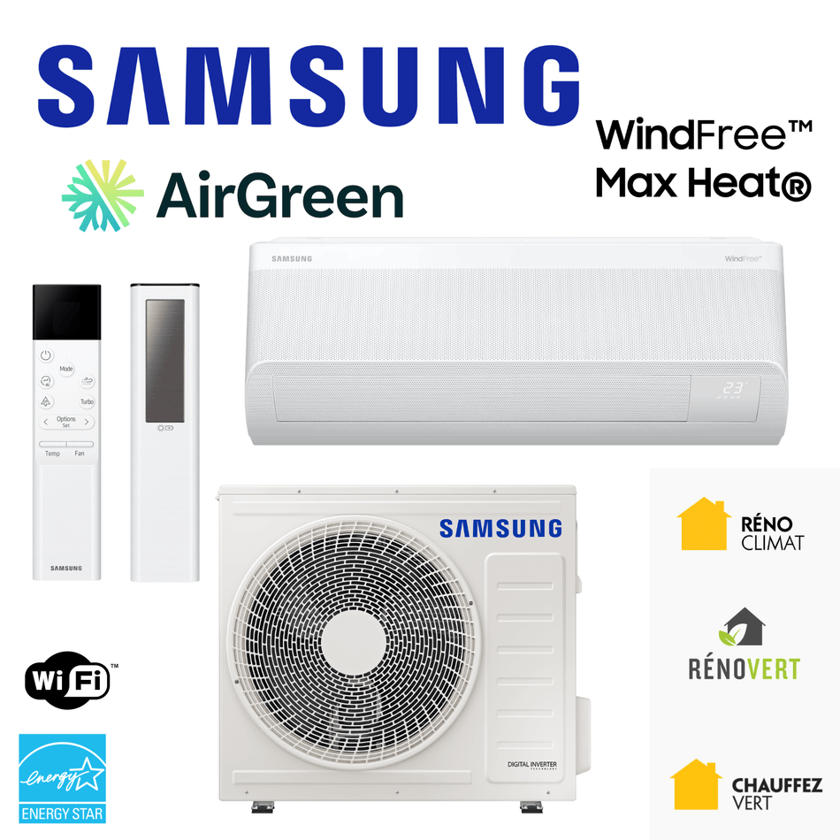 SAMSUNG WindFree MaxHeat R32 -30°C Wall-Mounted Heat Pump | 24,000 BTU