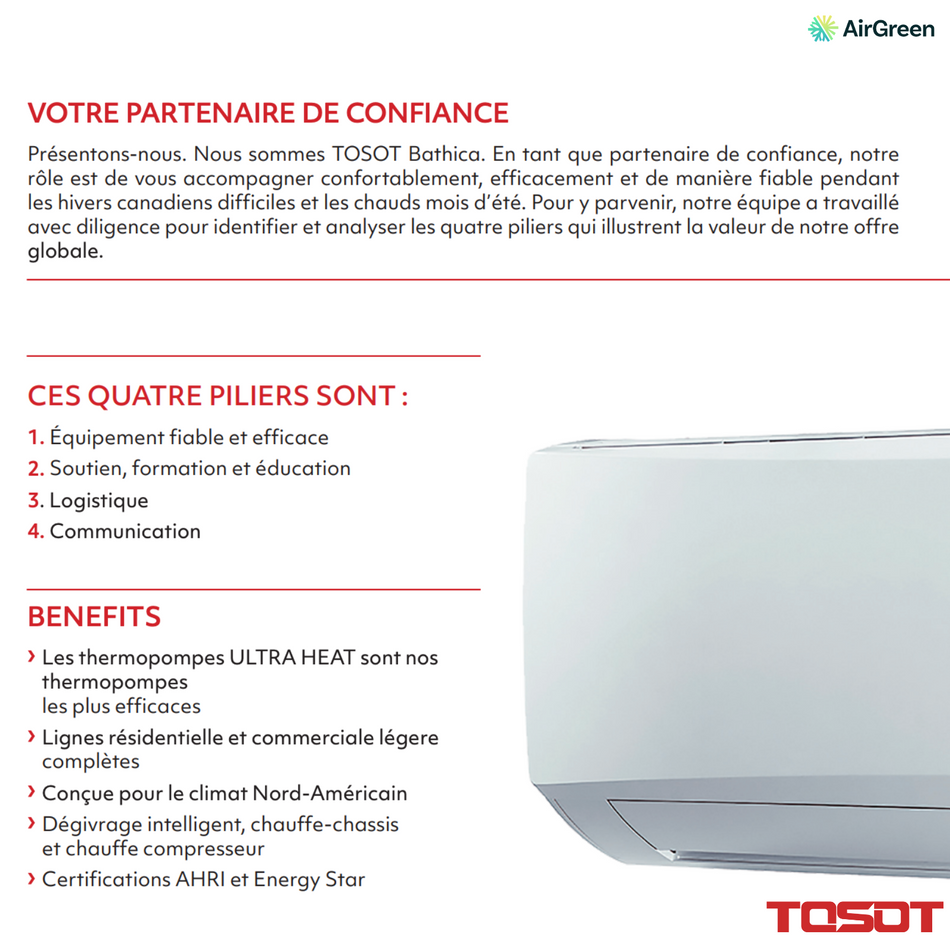 Mini Split Tosot Charmo 19 | 9 000 BTU 115V | Montréal, Laval, Longueuil, Rive Nord & Rive Sud