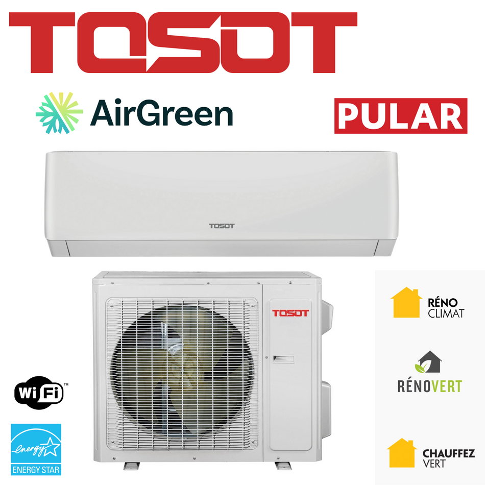 Mini Split Tosot Pular 25 | 12 000 BTU | Montréal, Laval, Longueuil, Rive Nord & Rive Sud