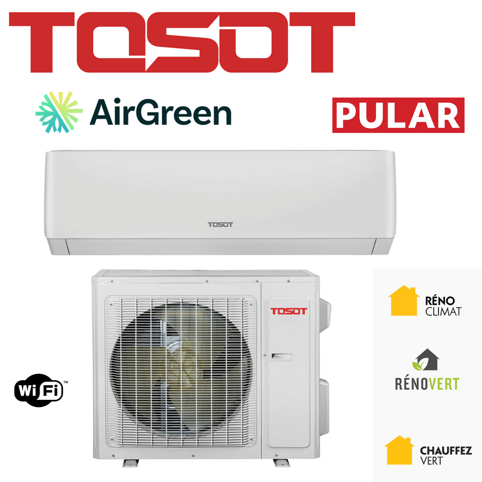 Mini Split Tosot Pular 25 | 30 000 BTU | Montréal, Laval, Longueuil, Rive Nord & Rive Sud