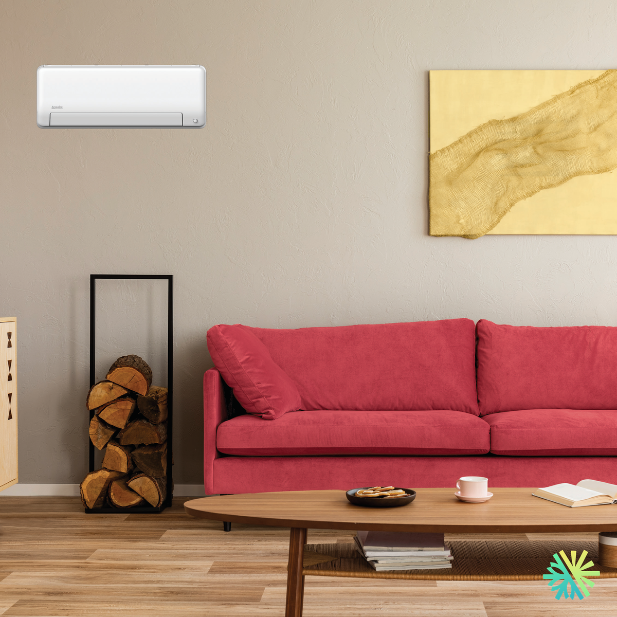 Thermopompe murale Arcoaire au R-454B installée dans une pièce de la maison