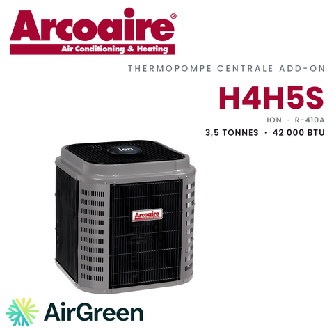 Thermopompe centrale ADD-ON Arcoaire H4H5S de 3,5 tonnes, 42 000 BTU au R-410A : unité extérieure