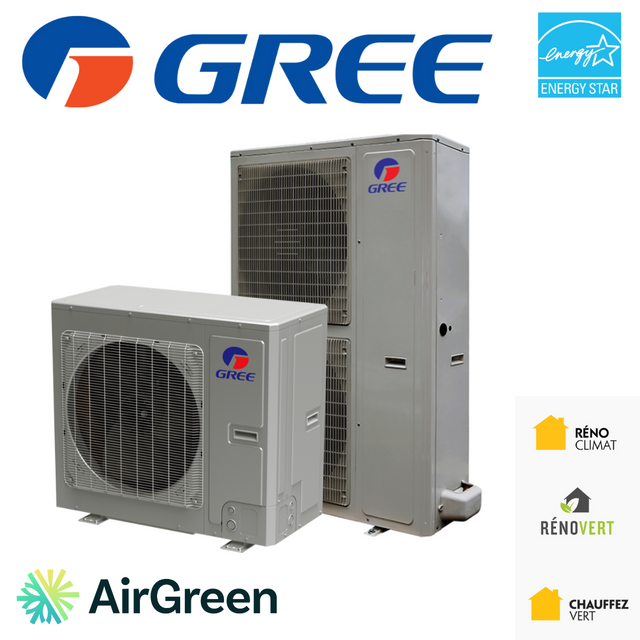 Thermopompe centrale Gree installée par AirGreen
