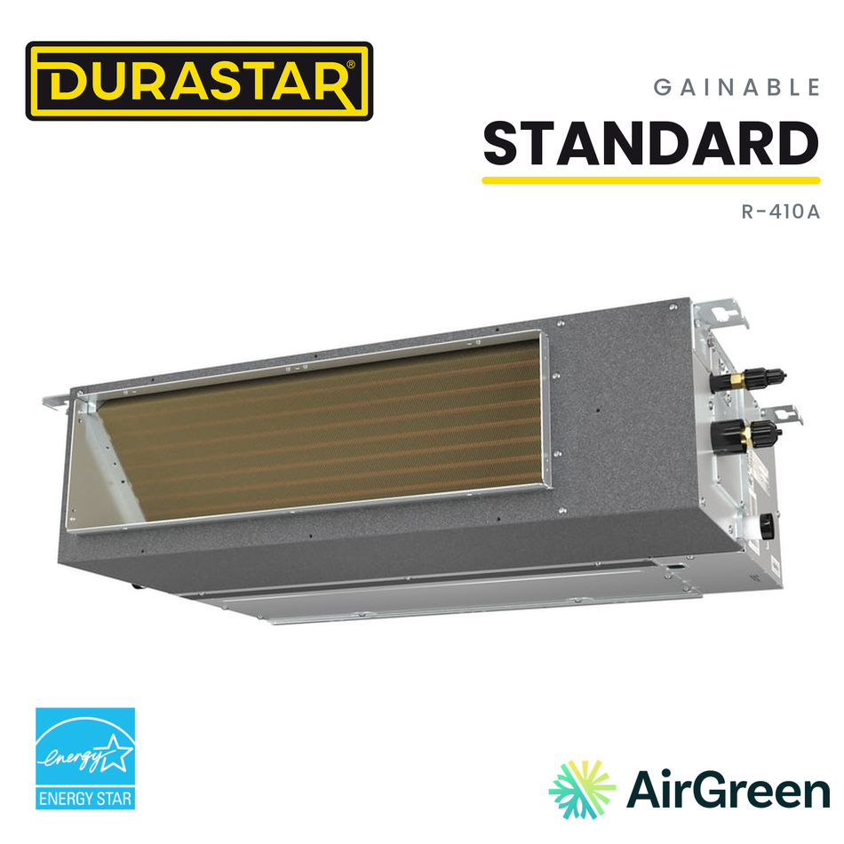 Thermopompe Gainable DURASTAR Standard | 12000 BTU - R410A — installée par AirGreen à Montréal, Laval, Longueuil, Rive-Sud et Rive-Nord