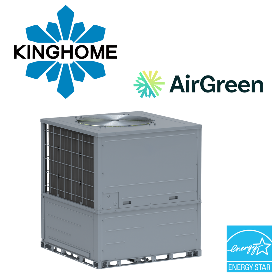 Thermopompe monobloc Kinghome Rooftop R32 de 3 tonnes (36 000 BTU), homologuée ENERGY STAR climat froid, installée par AirGreen à Montréal, Laval et Longueuil