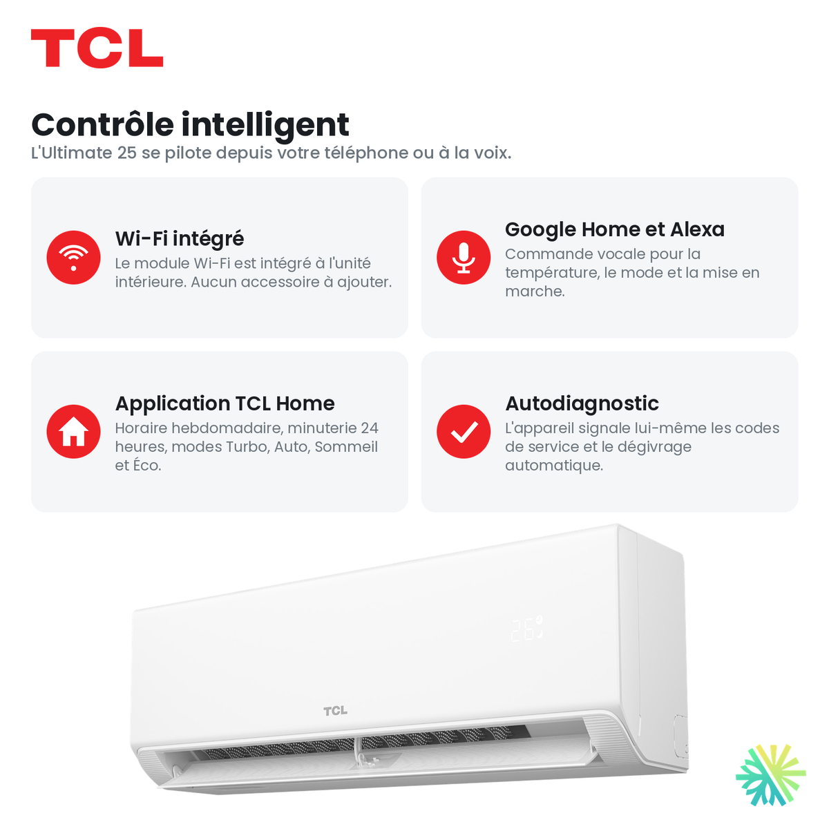 Contrôle intelligent Wi-Fi et commande vocale