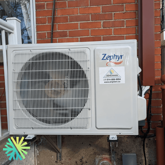Installation d'une thermopompe murale Zephyr 23 à L'Île-Bizard–Sainte-Geneviève