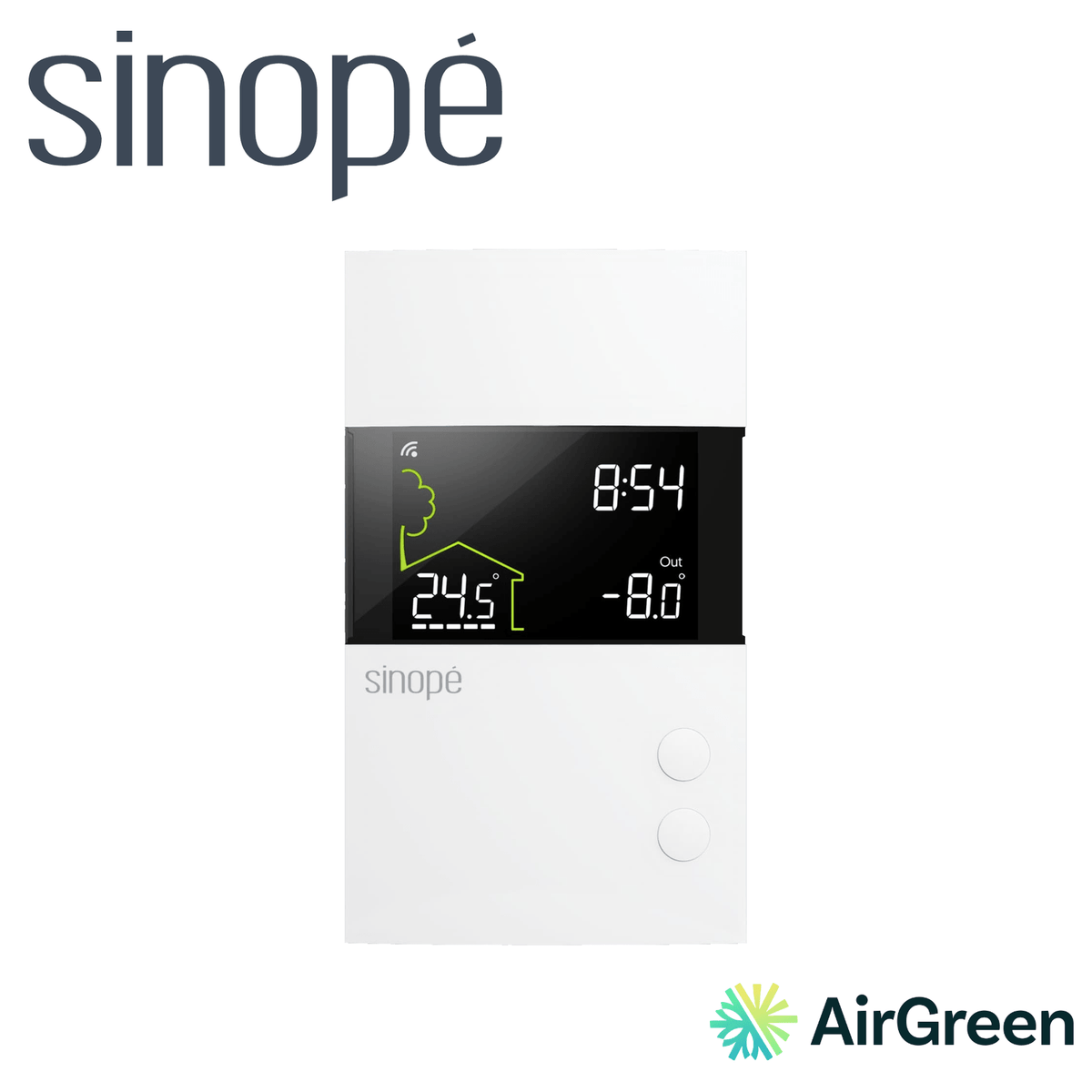 Thermostat de plancher chauffant SINOPÉ TH1310WF — vente et installation par AirGreen à Montréal, Laval, Longueuil, Rive-Sud et Rive-Nord
