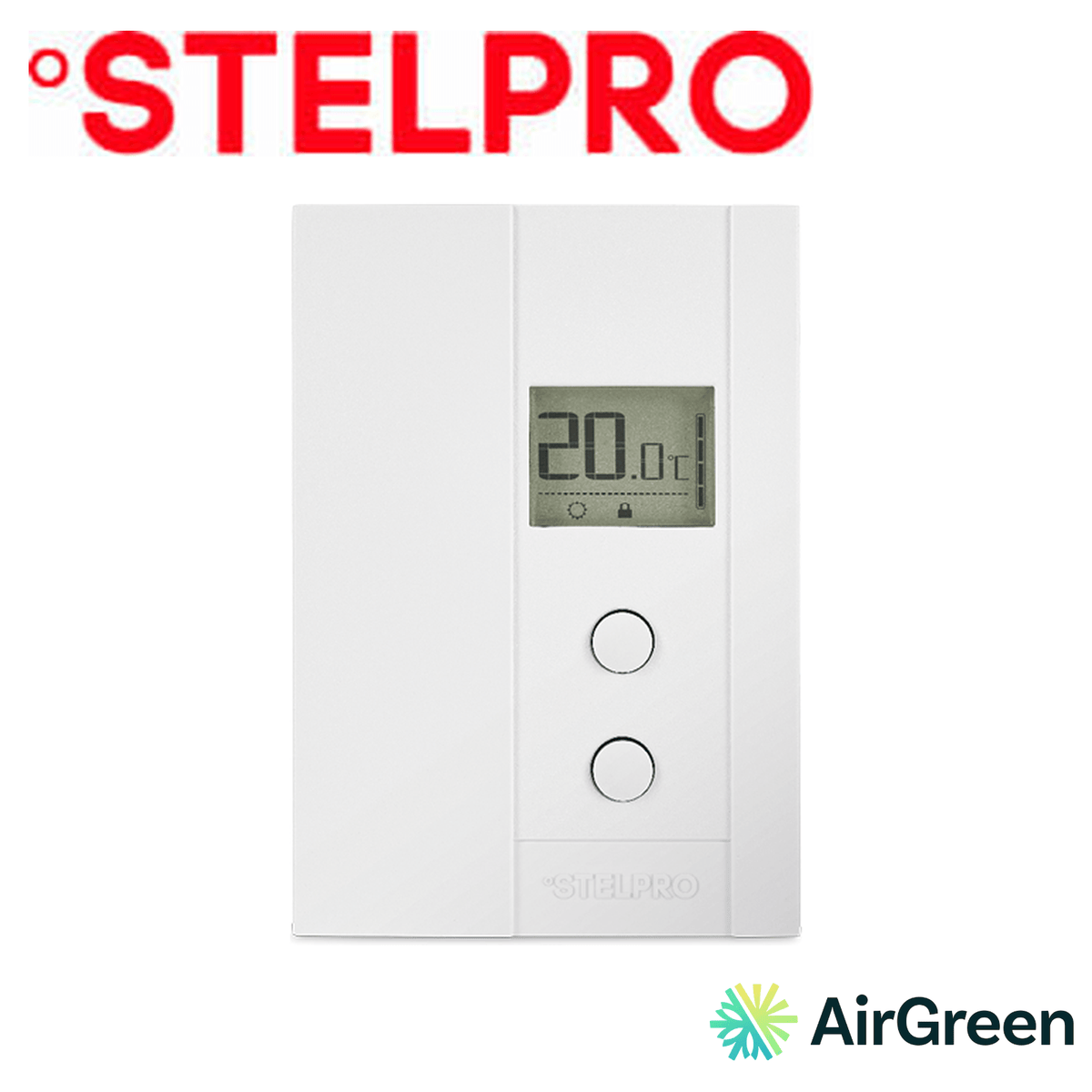 Thermostat électronique STELPRO ST202NP 2000 W — vente et installation par AirGreen à Montréal, Laval, Longueuil, Rive-Sud et Rive-Nord