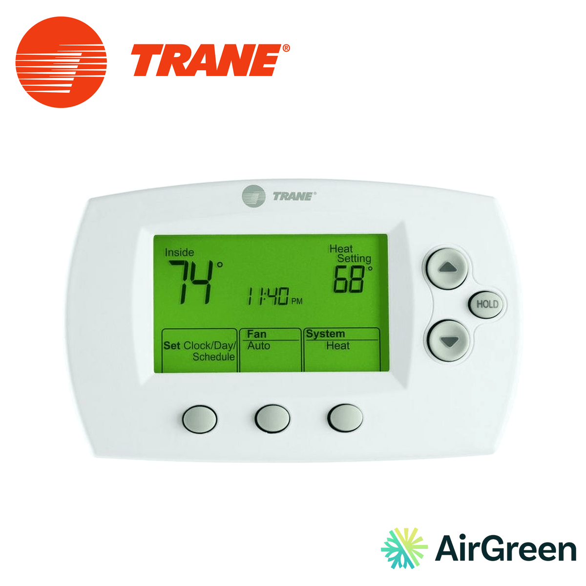 Thermostat électronique TRANE Comfort Control TCONT202AS11MA — vente et installation par AirGreen à Montréal, Laval, Longueuil, Rive-Sud et Rive-Nord