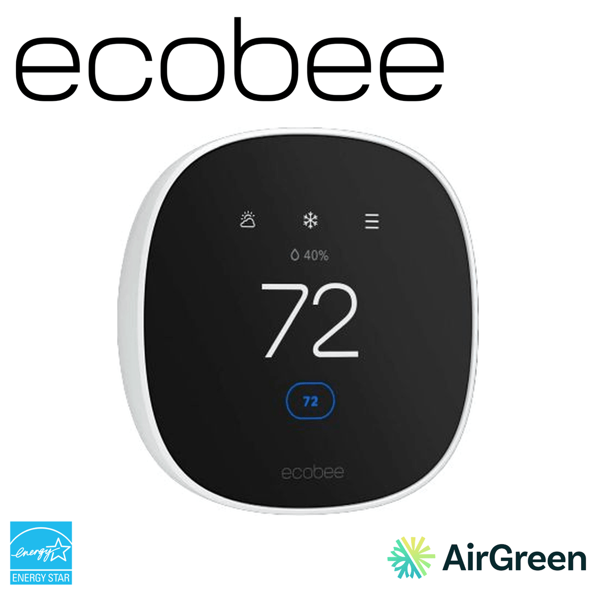 Thermostat intelligent ECOBEE Lite EB-STATE7PC-01 — vente et installation par AirGreen à Montréal, Laval, Longueuil, Rive-Sud et Rive-Nord