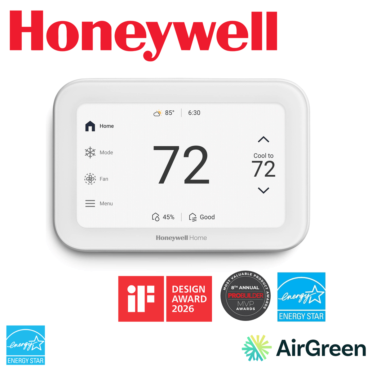Thermostat intelligent HONEYWELL ElitePRO S1200 THX1200W5/U — vente et installation par AirGreen à Montréal, Laval, Longueuil, Rive-Sud et Rive-Nord