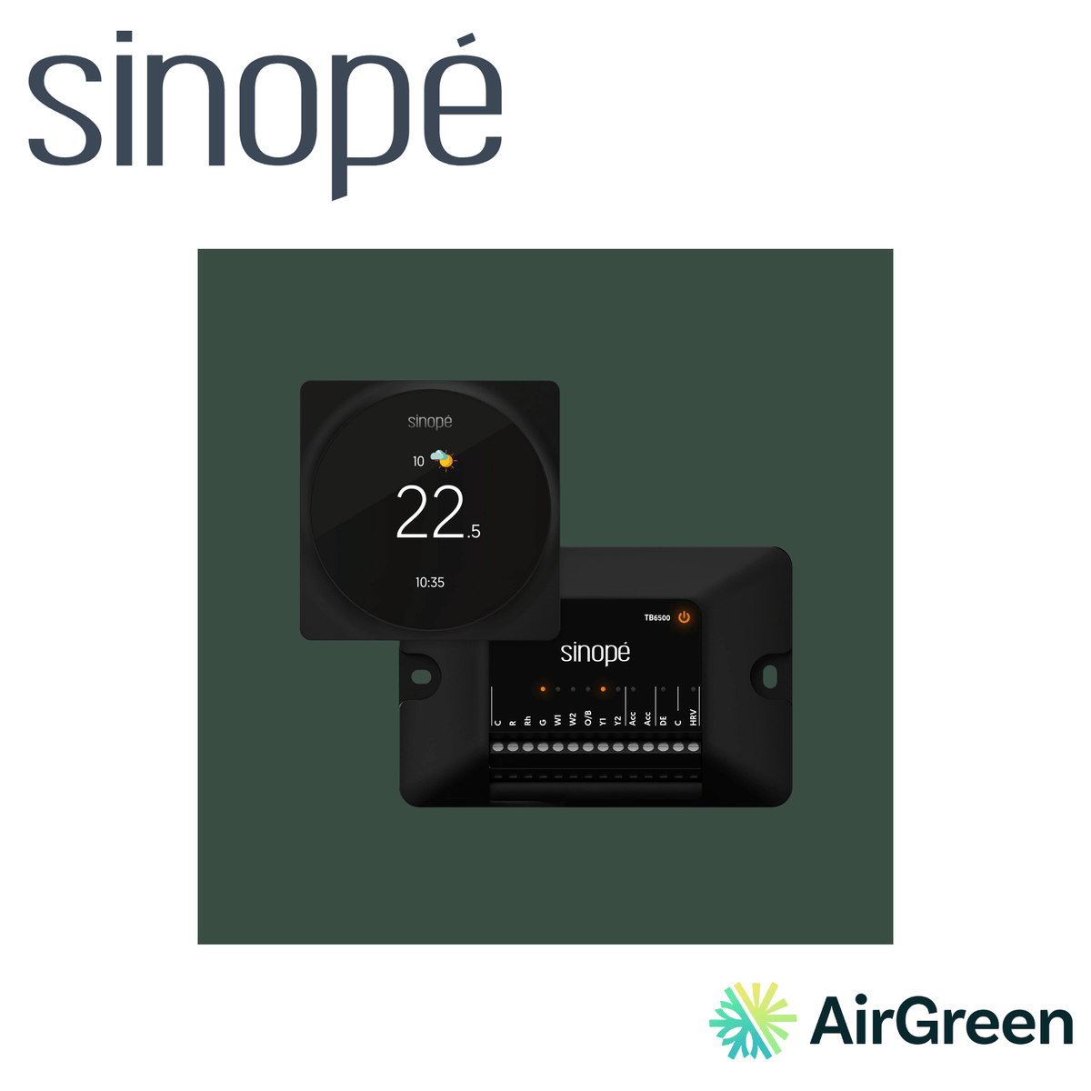 Thermostat intelligent SINOPÉ Pro TH6500WF — vente et installation par AirGreen à Montréal, Laval, Longueuil, Rive-Sud et Rive-Nord