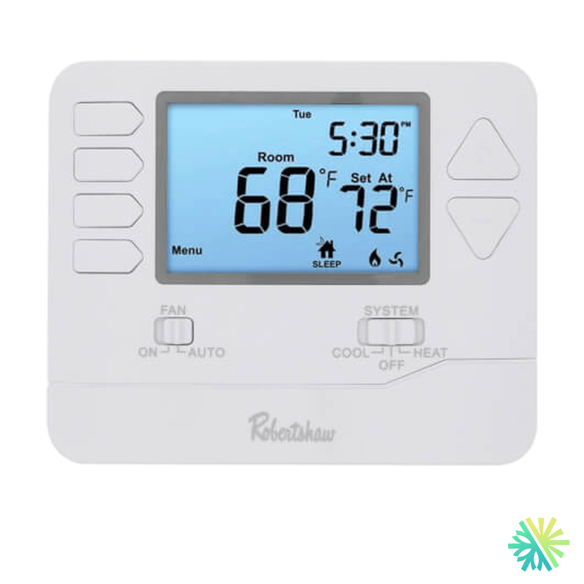 Fiche technique : Thermostat ROBERTSHAW Pro-Series RS9110 — AirGreen, Montréal, Laval, Longueuil, Rive-Sud et Rive-Nord