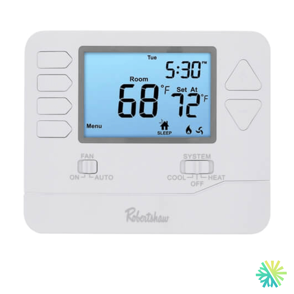 Fiche technique : Thermostat ROBERTSHAW Pro-Series RS9110 — AirGreen, Montréal, Laval, Longueuil, Rive-Sud et Rive-Nord