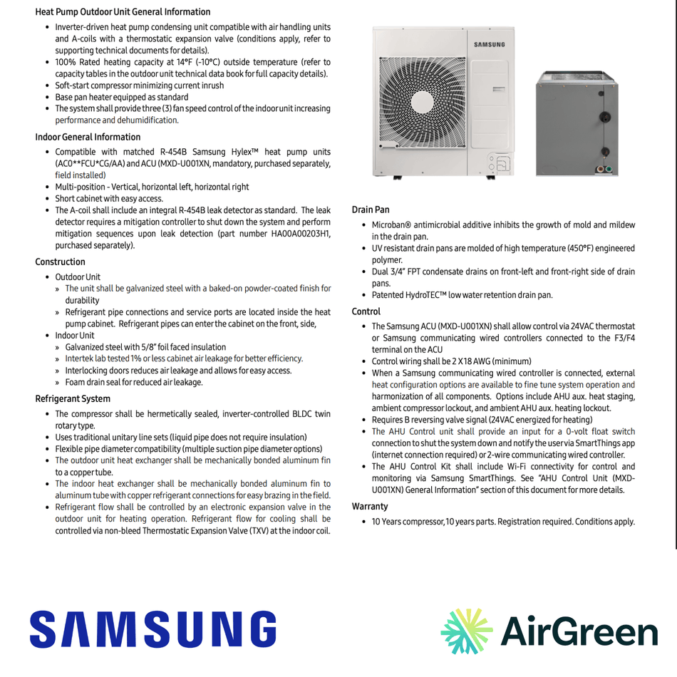 Thermopompe Centrale "ADD ON" SAMSUNG Hylex Standard | 2 Tonnes - Montréal