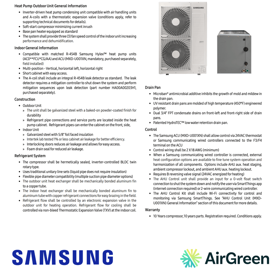 Thermopompe Centrale "ADD ON" SAMSUNG Hylex Standard | 5 Tonnes - Montréal