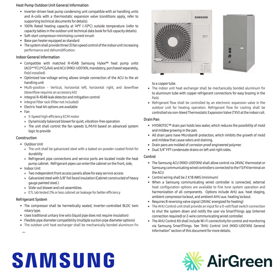 Fournaise Électrique SAMSUNG HYLEX STANDARD R454B | 3 Tonnes