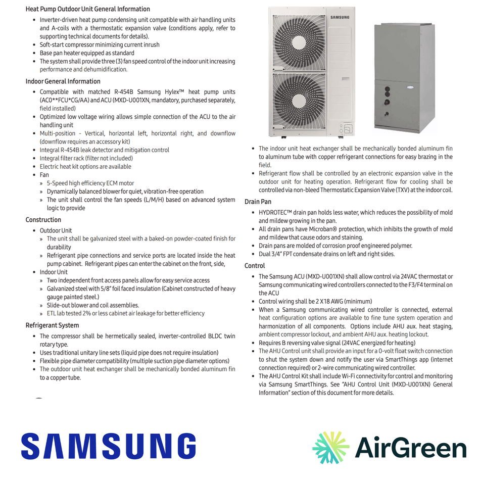 Fournaise Électrique SAMSUNG HYLEX STANDARD R454B | 5 Tonnes