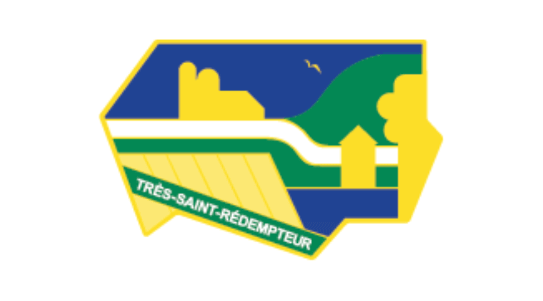 Logo of Très-Saint-Rédempteur depicting landscape with buildings, greenery, and blue sky.