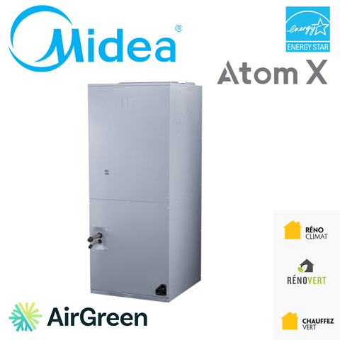 Fournaise Électrique MIDEA ATOM X | 5 Tonnes, CVAC moderne chez AirGreen, optimisée pour confort thermique et efficacité énergétique.