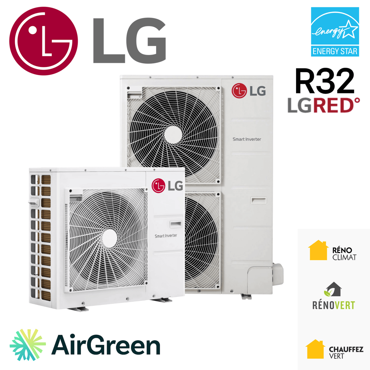 Thermopompe Centrale LG LGRED R32 | 4 Tonnes - 48 000 BTU avec certification Energy Star, adaptée aux hivers canadiens.
