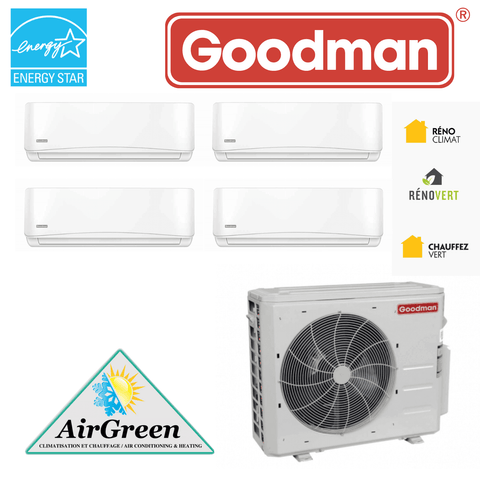 Thermopompe Quad Zone Goodman Série 21 SEER Compresseur 36 000 BTU Montréal système multi-zone