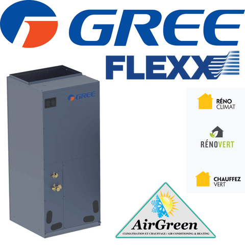 Fournaise électrique GREE FLEXX 4 Tonnes Montréal, idéale pour chauffage et climatisation avec installation professionnelle.