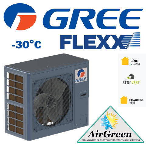 Thermopompe Centrale Gree FLEXX 3 Tonnes par AirGreen pour chauffage et climatisation à Montréal.
