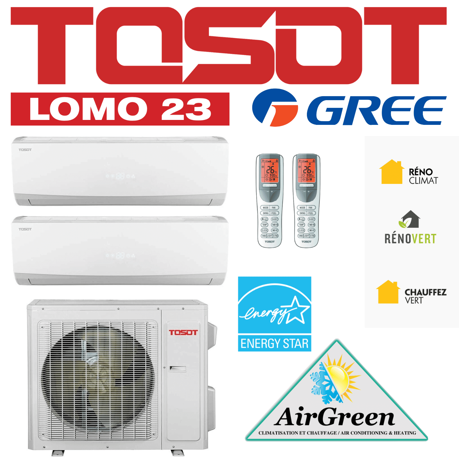 Tosot Double Zone Mini Split – AirGreen Climatisation & Chauffage