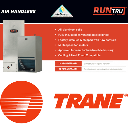 Fournaise électrique TRANE RUNTRU 15 SEER Vitesse Variable 1.5 Tonne spec sheet with relevant information