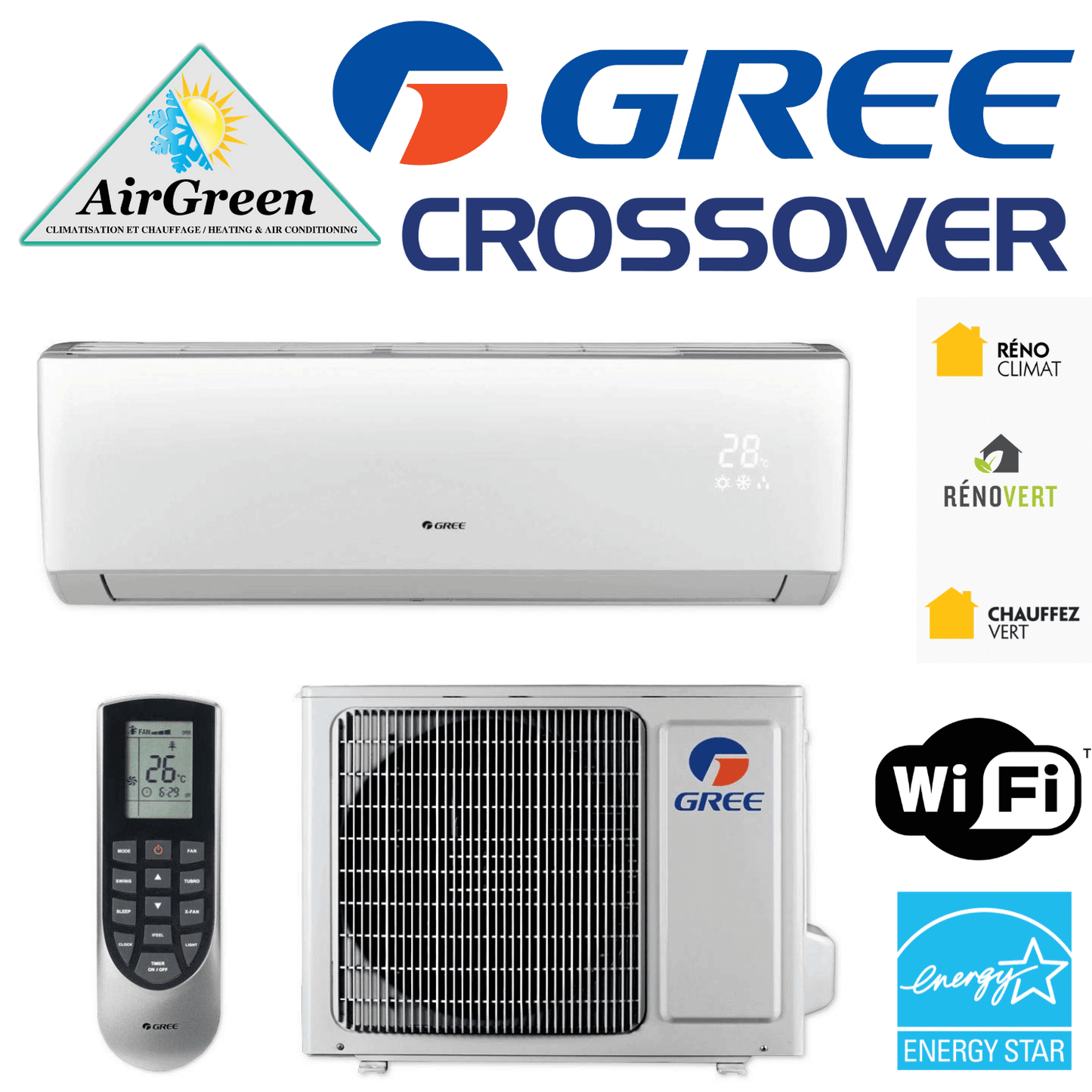 GREE Unités Intérieures - GAMME FAIR - R32 - De 2.7 kW à 7.1 kW GREE Unités Intérieures - GAMME FAIR - R32 - De 2.7 kW à 7.1 kW