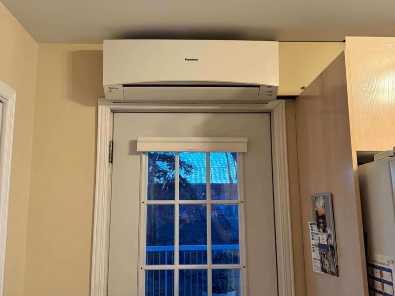 PANASONIC above the door, installed by AirGreen, Rosemont–La Petite-Patrie, Montreal
